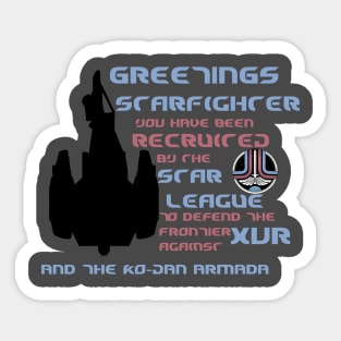 Greetings, Starfighter! Sticker